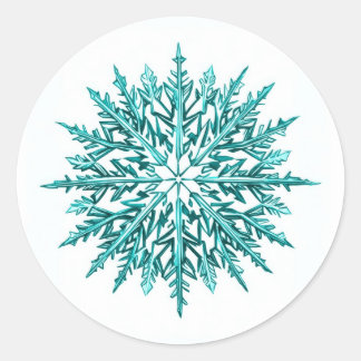Icy Snowflake Classic Round Sticker