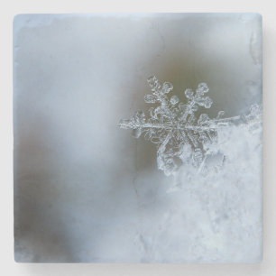 Icy Snowflake Stone Coaster