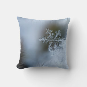 Icy Snowflake Throw Pillow
