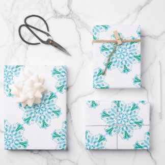 Icy Snowflake Wrapping Paper Sheets