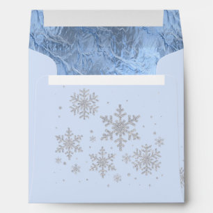 Icy Snowflakes Winter Custom Wedding Envelope