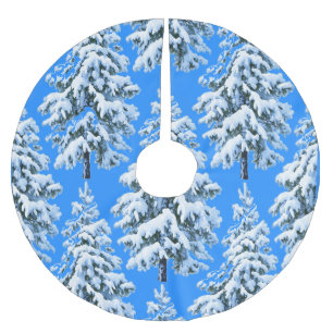 Icy Tree Dreams Snowy Forest Brushed Polyester Tree Skirt