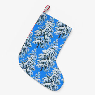 Icy Tree Dreams Snowy Forest Small Christmas Stocking