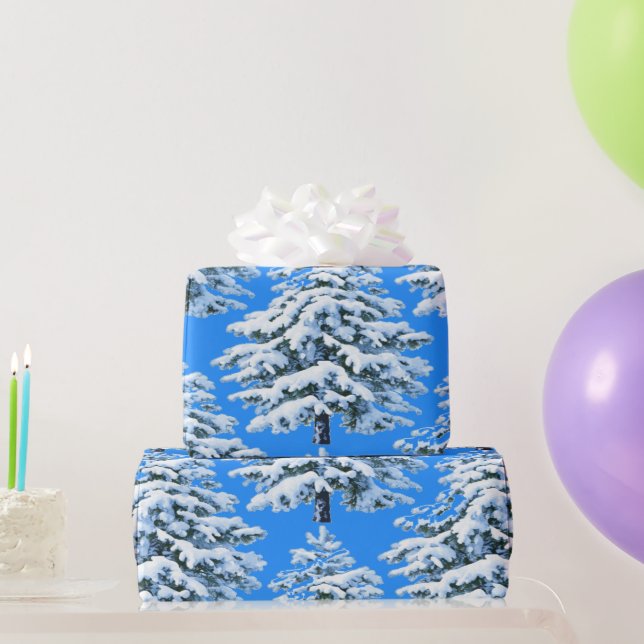 Icy Tree Dreams Snowy Forest Wrapping Paper (Party Gifts)