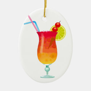 Icy Tropical Rum Punch Ceramic Ornament