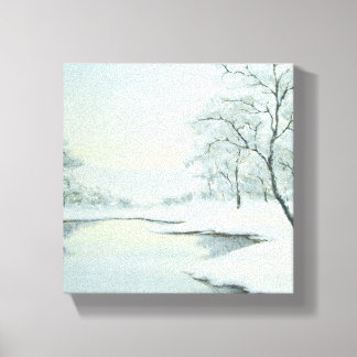 Icy Winter Landscape Canvas Print