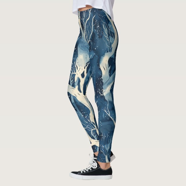 Icy Winter Pattern Leggings (Left)