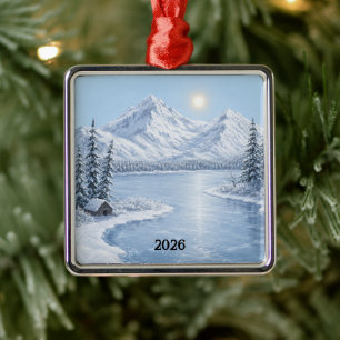 Icy Winter Premium Square Ornament