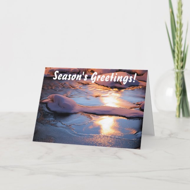 Icy winter river Season's Greetings card (Front)