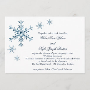 Icy Winter Snowflake Wedding Invitation