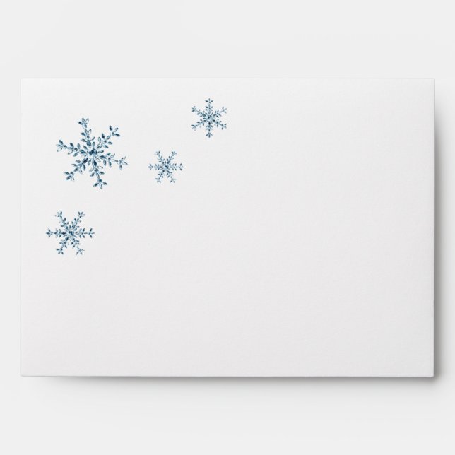 Icy Winter Snowflake Wedding Invite Envelope (Front)