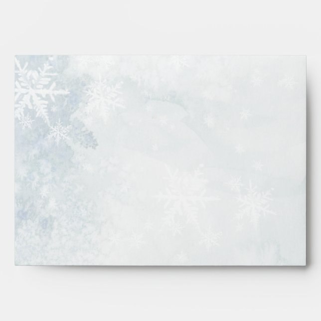 Icy Winter White Snowflake Holiday A7 Enveloppe (Devant)