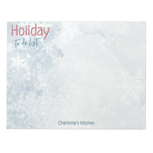 Icy Winter White Snowflake Mailing Address Label Notepad