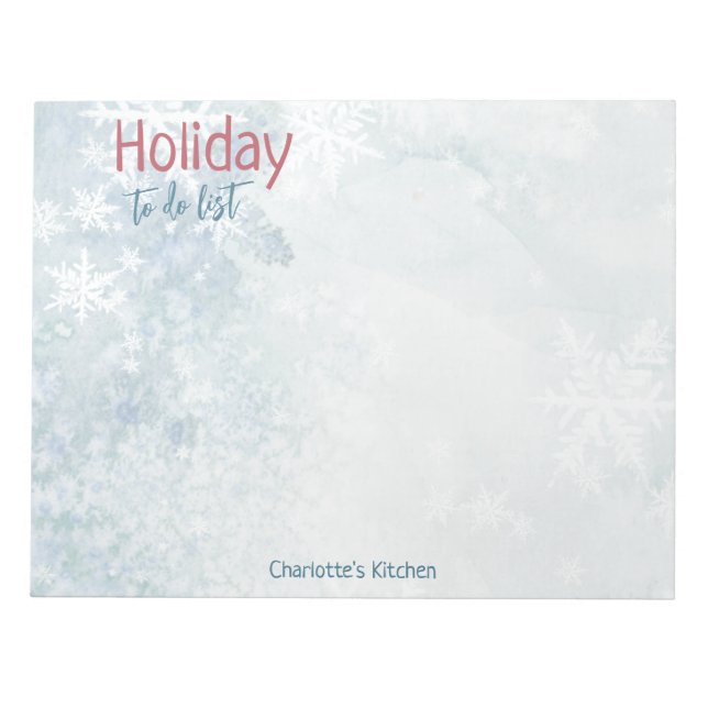 Icy Winter White Snowflake Mailing Address Label Notepad (Front)