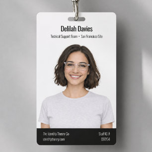 ID Badge 3x5 Photo   Custom Employee Staff ID Card