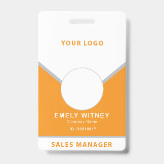 ID Badge Simple Logo Template Employee Photo