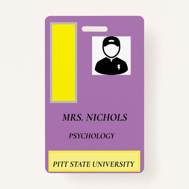 ID BADGES FOR SCHOOL, WORK, EVENTS, ETC. (Front)