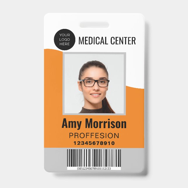 ID badges with lanyards for business employees (Front)