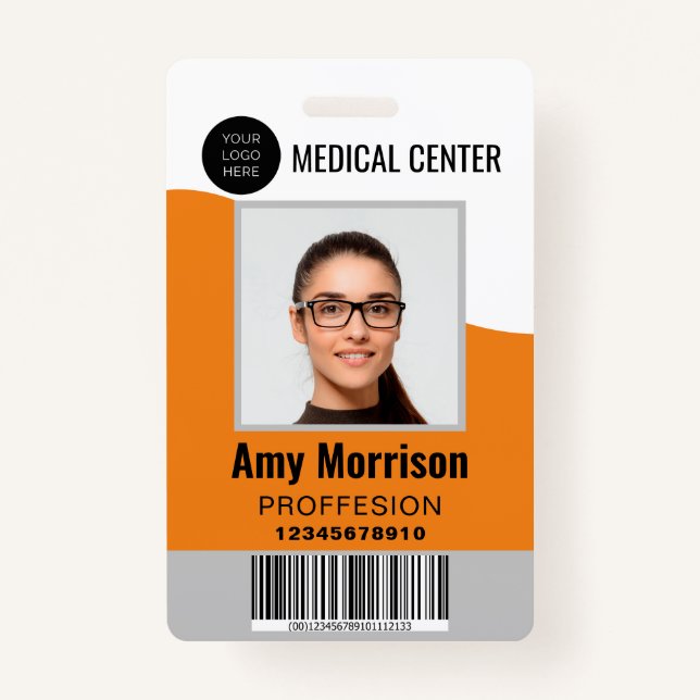 ID badges with lanyards for business employees (Front)