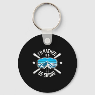 I'd be skiing - ski winter sports freestyle skier  keychain