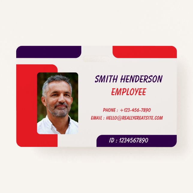 ID Card Badge | Minimal Business Employee Photo (Front)