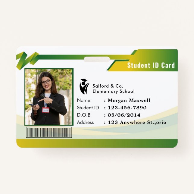 ID Card Badge Modern Business Student Photo (Front)