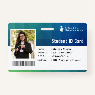 ID Card Badge Modern Business Student Photo