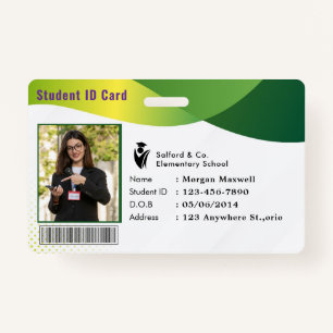 ID Card Badge Modern Business Student Photo
