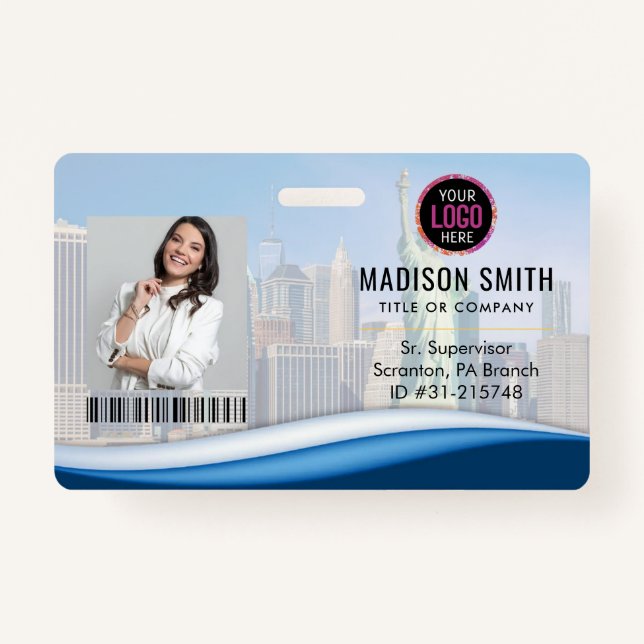  ID Card | Modern Minimalist Company Employee Badge (Front)