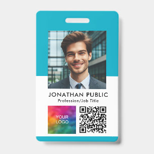 ID Card Upload Your Photo Company Logo QR Code Badge