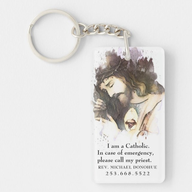 ID catholique Religieux Jésus Sacré Coeur Keychain (Devant)