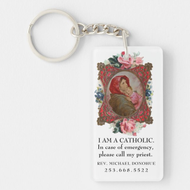ID catholique Vierge religieuse Marie Porte - clé  (Devant)
