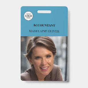 ID comptable photo bleu simple logo Badge