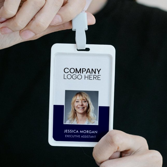 ID CORPORATE LOGO EMPLOYEE PHOTO DARK BLUE NAVY BADGE (Creator Uploaded)