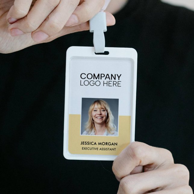 ID CORPORATE LOGO EMPLOYEE PHOTO LIGHT YELLOW BADGE (Creator Uploaded)