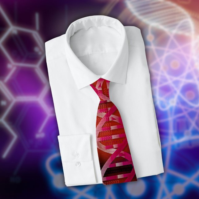 ID d'ADN Cravate du Geek scientifique Médicale rou (DNA ID Red Medical Science Geek Neck Tie)