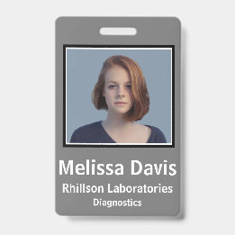 ID de l'employé Badge en acier gris conception ver