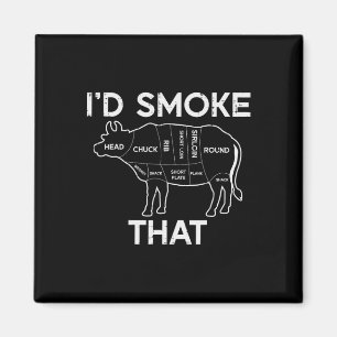 Id Grill That Cow Beef Meat Chart Bbq Barbecue Gri Magnet