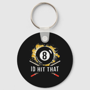 Id Hit That - 8-ball Pool Billiards Fun Keychain