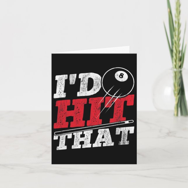 Id Hit That Cue Pool Billiards  Card (Front)