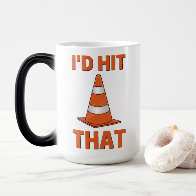 I'd hit that funny autocross design orange cone magic mug (With Donut)