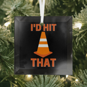 I'd hit that funny autocross with traffic cone glass ornament