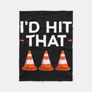 I'd Hit That Halloween Costume Traffic Cone Fleece Blanket