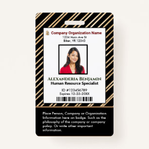 ID Identification Card Bar Code Photo Badge