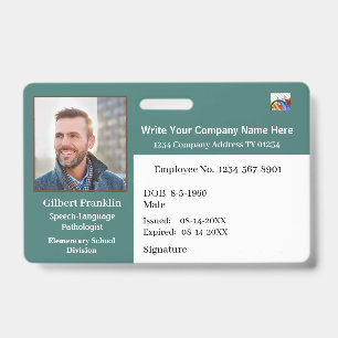 ID Identification Card Bar Code Photo Badge