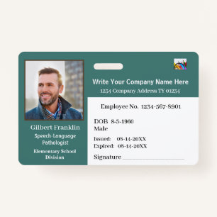 ID Identification Card Bar Code Photo Badge