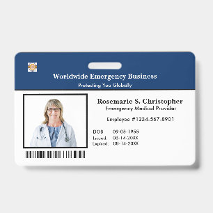ID Identification Card Bar Code Photo Badge