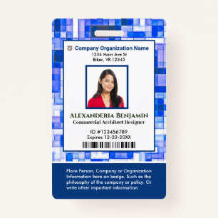 ID Identification Card Bar Code Photo Modern Badge
