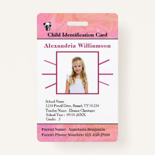 Id Identification Card Boy Girl Child Photo Custom Badge