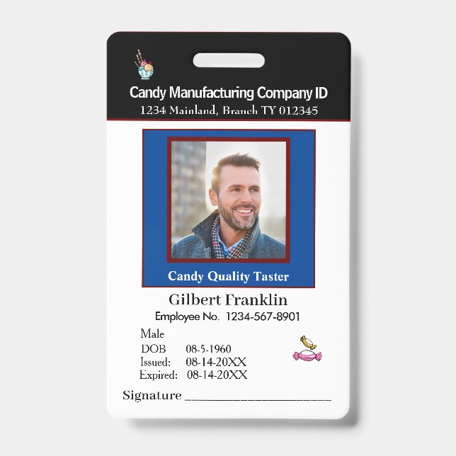 ID Identification Card Employee Photo Custom Badge (Front)